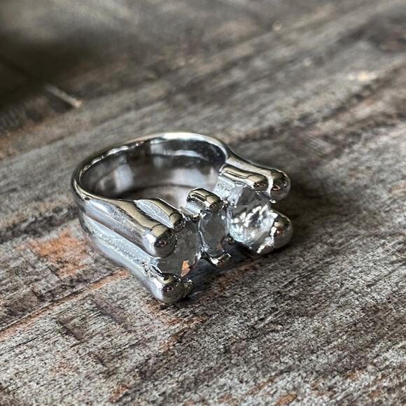 NEW Chunky Silver Gemstone Ring - Picture 4 of 10